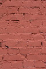Background of Authentic Brick Wall Without Windows at Noon.