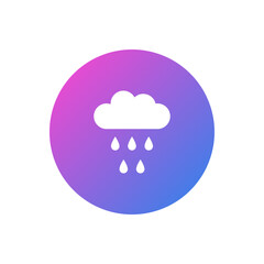 Rain cloud vector icon, drizzle symbol flat design.