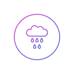Rain cloud vector icon, drizzle symbol flat design.