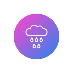 Rain cloud vector icon, drizzle symbol flat design.
