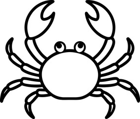 Crab  icon silhouette, Crab line art illustration vector , Crab silhouette vector isolated on white background