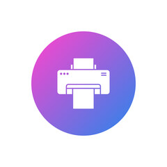 flat design printer vector icon