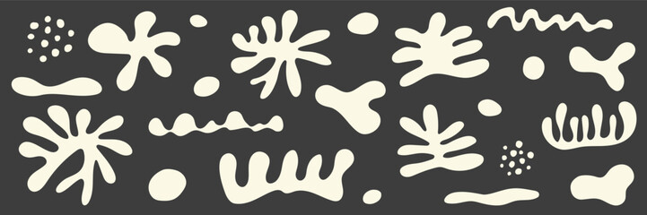 Collection of abstract organic shapes. Hand drawn elements. Vector illustration