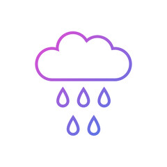 Rain cloud vector icon, drizzle symbol flat design.