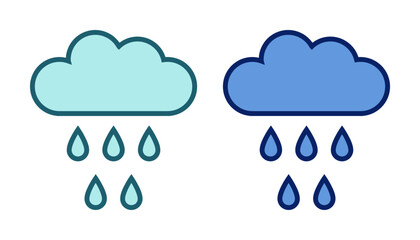 Rain cloud vector icon, drizzle symbol flat design.