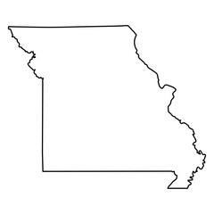 map outline of the state of Missouri, USA