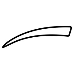 Elegant Curved Eyebrow, gracefully curved eyebrow shape black outline