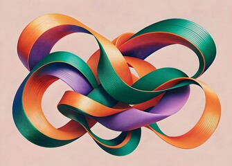 Vibrant Abstract Ribbon Intertwined Texture Colorful Artistry Design