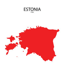 estonia in red colour and with trasparent backgrounde