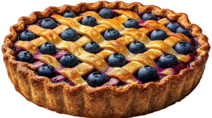 Delicious Blueberry Lattice Pie with Golden Crust