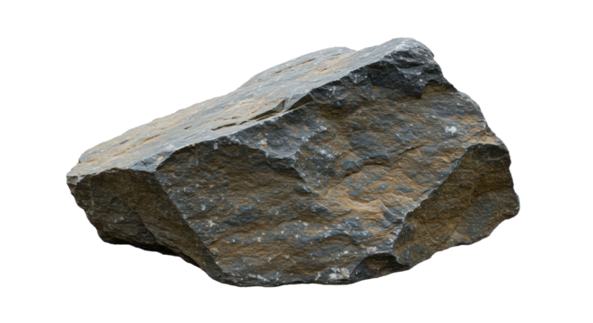 Large Natural Stone Rock Isolated on Transparent Background