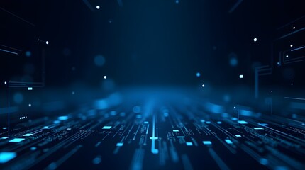 A Journey Into The Digital Realm, A Futuristic Landscape Of Glowing Circuits And Shimmering Particles, Creating A Sense Of Depth And Wonder