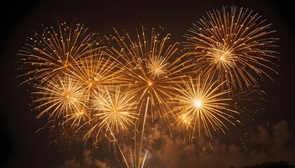 Radiant Gold Bursts A Dazzling Night Sky Celebration