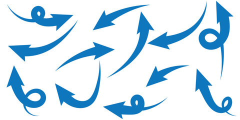 arrows set. Curved arrows. Arrow sign. Flat style icons.  1176