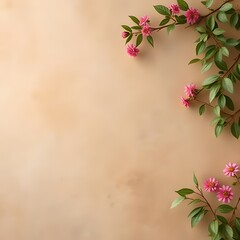 Naklejka premium pink flowers on a wooden background