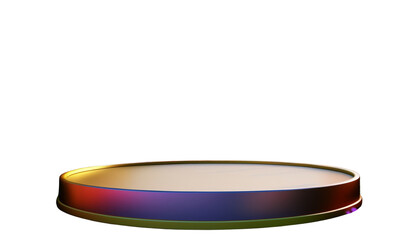 a round shaped shining stage isolated on transparent background