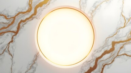Serene Minimalist Glow Nestled In A Luxurious Marble Embrace With Gold Veining Detailing A Soft, Radiant Light