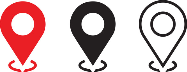 Set of map pin location icons. Modern map markers .Vector illustration on a white background.

