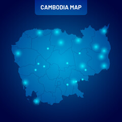 Obraz premium Modern style Cambodia map