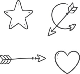 star icons set isolated on white