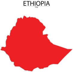 ethiopa in red colour and with trasparent backgrounde