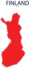 finland in red colour and with trasparent backgrounde