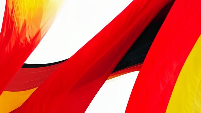 German flag colors in abstract wavy lines. Dynamic patriotic design for national holiday celebration, sports event backdrop, or cultural poster