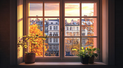 Downtown window view scenery landscape interior inspiration backdrop wallpaper background