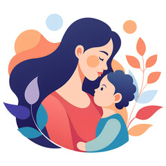 Refined Flat Vector Illustration of a Mother for Mothers Day PNG