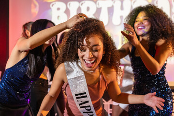 Joyful birthday celebration with friends and music