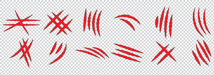 Animal Claw scratches icon vector set . Vector illustration of animal claw scratches isolated on transparent background. 1176