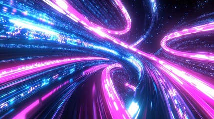 Abstract digital tunnel of light