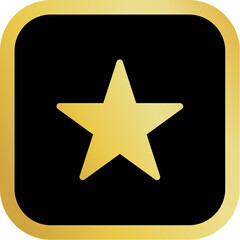 Gold Rating Icon Square Rounded Icon with Golden and Black Luxury