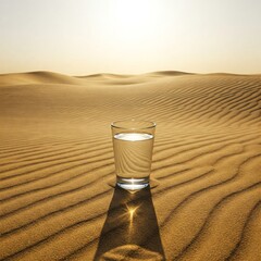 a glass of water in the middle of the hot desert. quench thirst. This is like the image of someone who is fasting to restrain their desires.