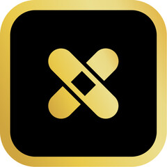 Gold Health Icon Square Rounded Icon with Golden and Black Luxury 