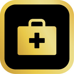 Obraz premium Gold Medical Icon Square Rounded Icon with Golden and Black Luxury