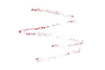 Draw a red pencil line separated on a transparent background.