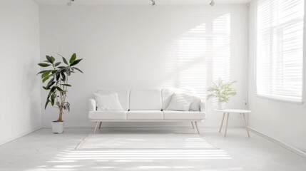 Serene living room interior design modern home photography minimalist style bright and airy atmosphere