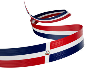 3d Flag Of Dominican Republic 3d Shiny Waving Ribbon Flag 3d Illustration