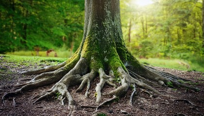 Fototapeta premium tree roots deep and wide strong and sustainable growth nature