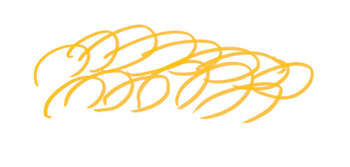Draw a yellow pencil line separated on a transparent background.