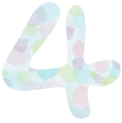 Number four concept is a pastel color number that uses watercolors to color.