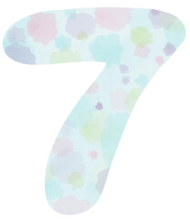 Number seven concept is a pastel color number that uses watercolors to color.