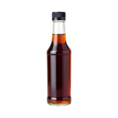 Rich brown fish sauce in clear bottle with black cap, perfect for cooking