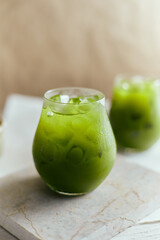 Iced pure matcha green tea