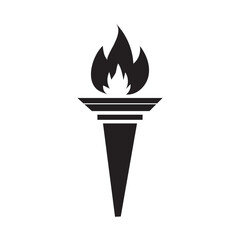 torch flame icon. Vector illustration. isolated on white and black background. eps10