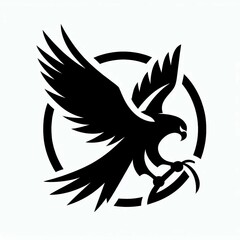 Obraz premium Black Hawk Emblem Circle and Talon