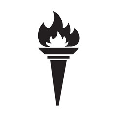 torch flame icon. Vector illustration. isolated on white and black background. eps10