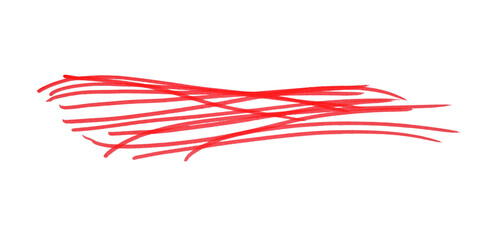 Draw a red pencil line separated on a transparent background.