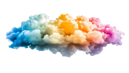 Rainbow Cloud Colorful Smoke Fantasy Art on transparent background